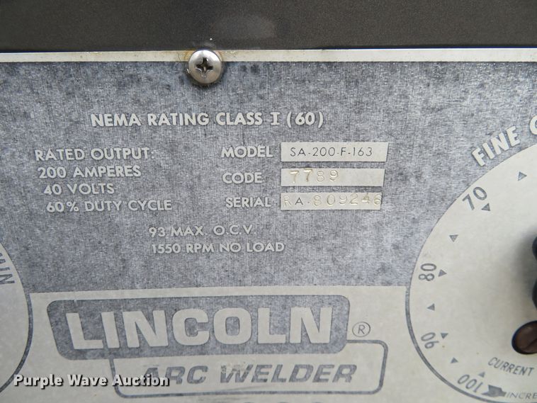 image for item FV9098 Lincoln Electric SA-200-F-163 Pipeliner welder
