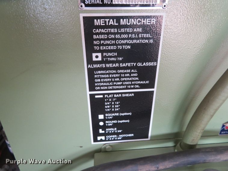 image for item FV9099 Kalamazoo MM70-181P iron worker