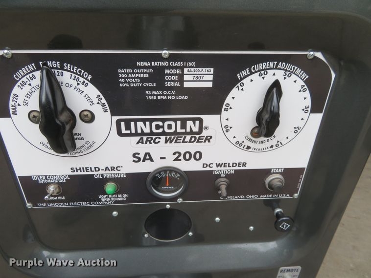 image for item FV9131 Lincoln Electric SA-200-F-163 Pipeliner welder