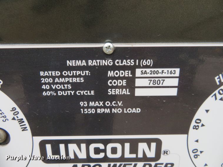 image for item FV9131 Lincoln Electric SA-200-F-163 Pipeliner welder