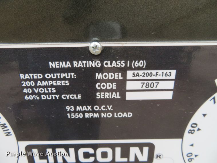 image for item FV9131 Lincoln Electric SA-200-F-163 Pipeliner welder