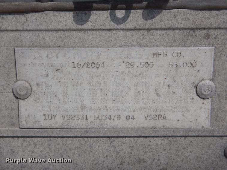 image for item DH6121 2005 Utility refrigerated van trailer