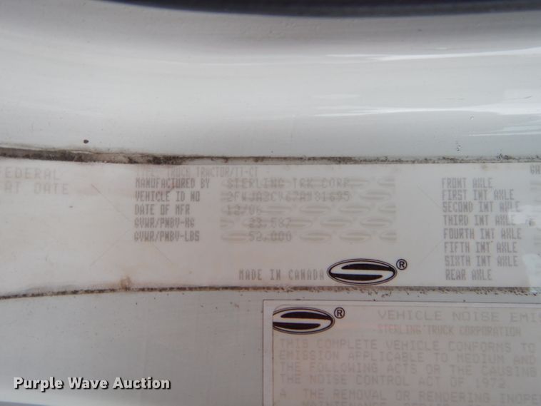 image for item FC9898 2007 Sterling A-Line semi truck