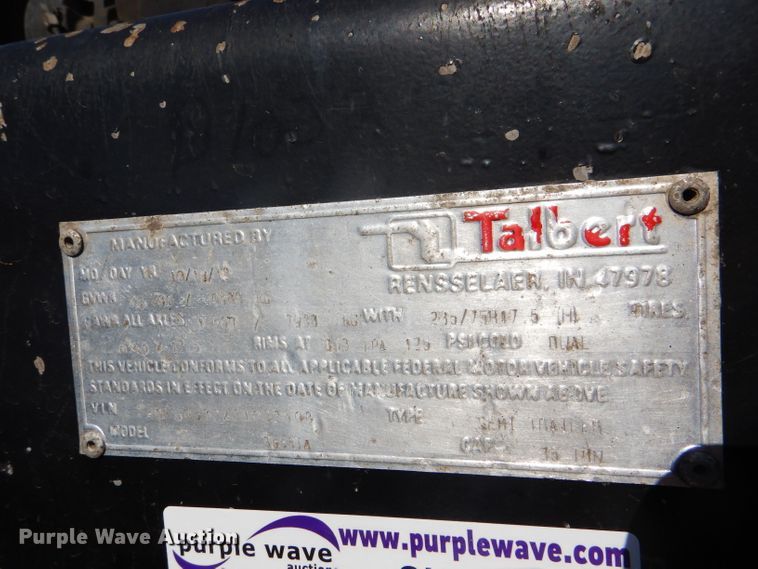 image for item GH9577 2013 Talbert 3553TA tilt deck equipment trailer