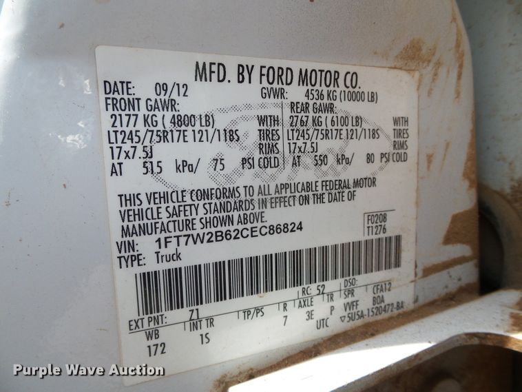 image for item DG0177 2012 Ford F250 Super Duty XL Crew Cab pickup truck