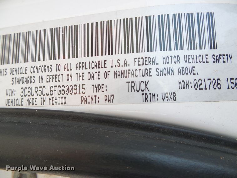 image for item DG0179 2015 Dodge Ram 2500HD Crew Cab pickup truck