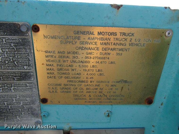 image for item DG8070 1945 GMC DUKW amphibious vehicle