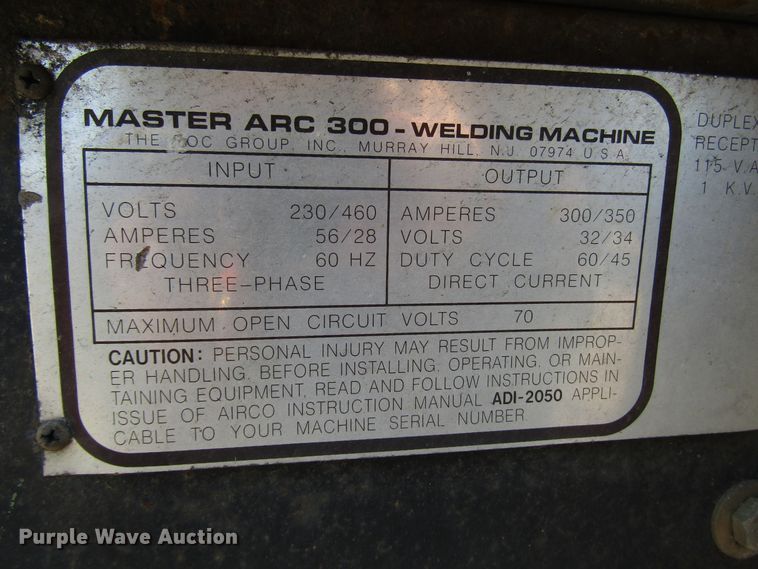 image for item DG8077 Airco Master Arc 300 welder