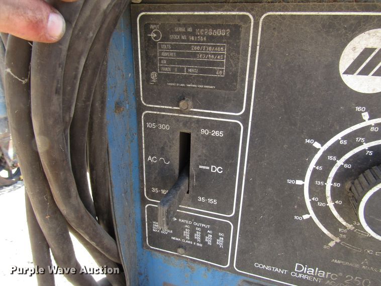 image for item DG8083 (2) Miller Dialarc 250 AC/DC welders