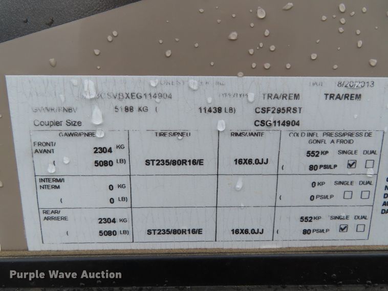 image for item DH0284 2014 Prime Time 295 camper