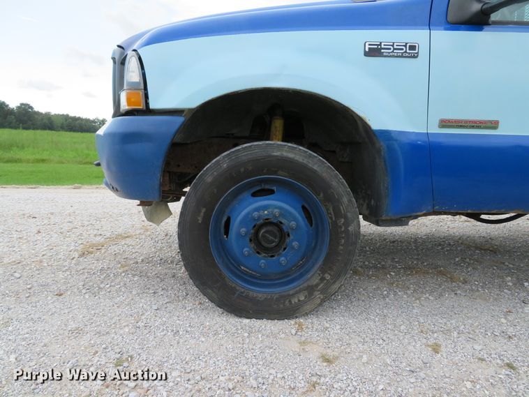 image for item DH1544 2004 Ford F550 Super Duty XL flatbed truck with crane