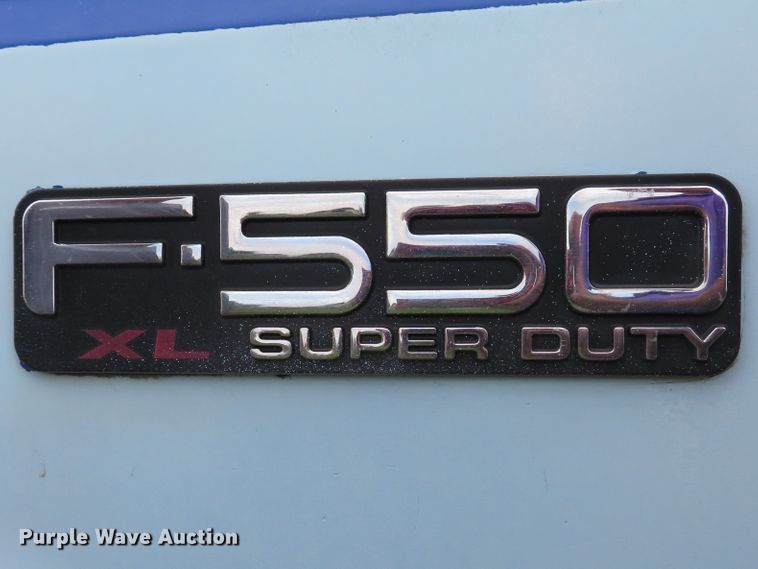 image for item DH1544 2004 Ford F550 Super Duty XL flatbed truck with crane