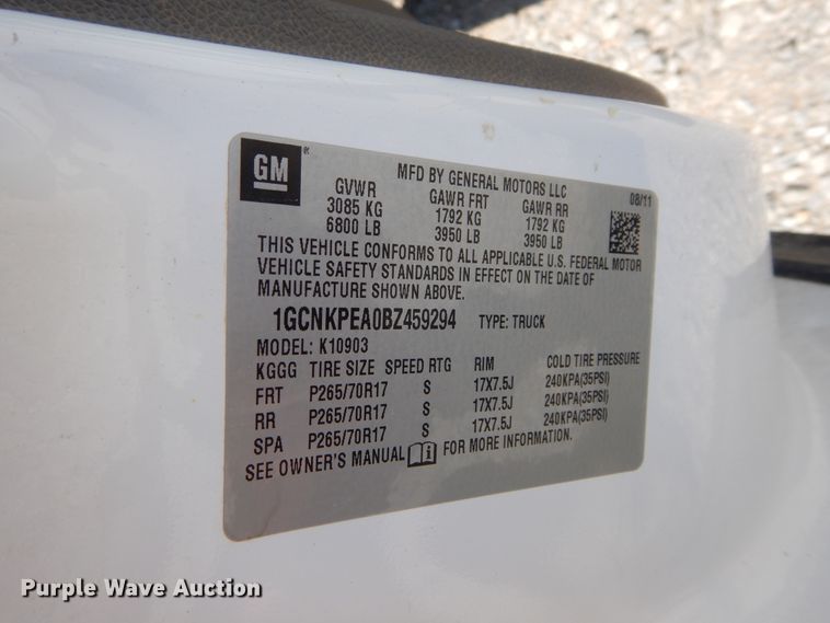 image for item DH3571 2011 Chevrolet Silverado 1500 pickup truck