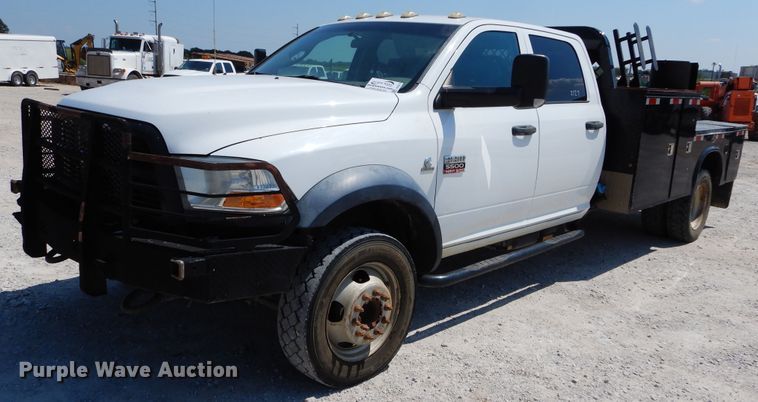 image for item DH3574 2012 Dodge Ram 5500 Crew Cab flatbed truck