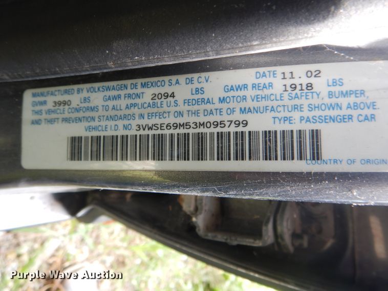 image for item DH6126 2003 Volkswagen Jetta