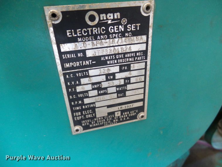 image for item DI0635 Onan 4.0BFA-1P generator