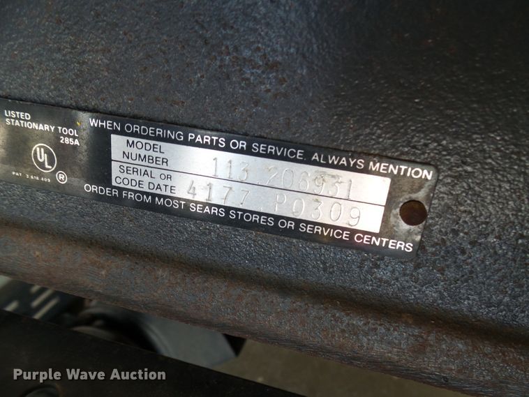 image for item DI0639 Craftsman 113-206931 jointer/planer