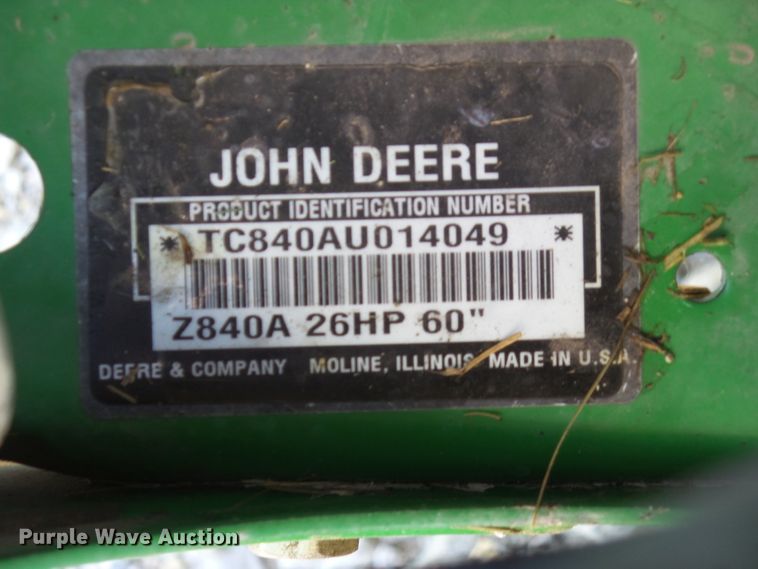 image for item EM9825 John Deere Z840A ZTR lawn mower