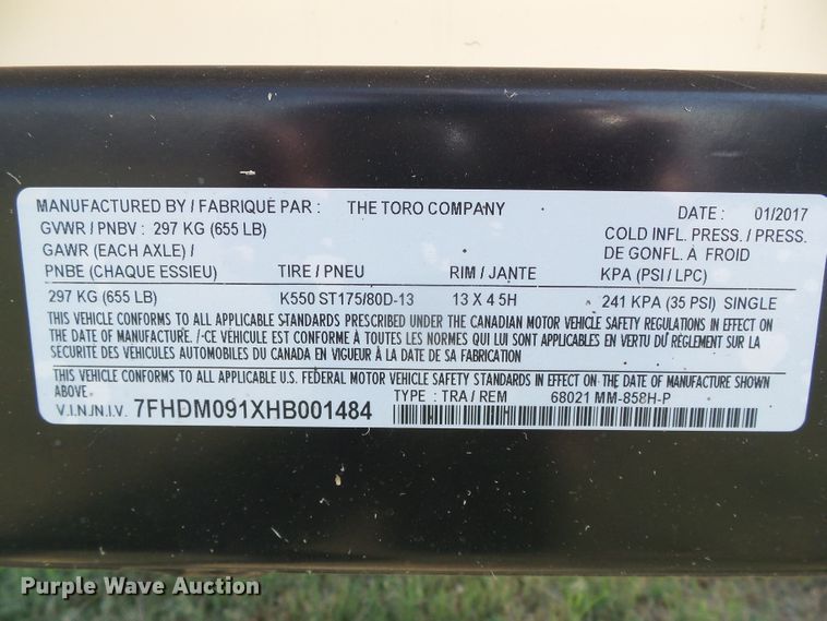 image for item EQ9184 2017 Toro MM-858H cement mixer