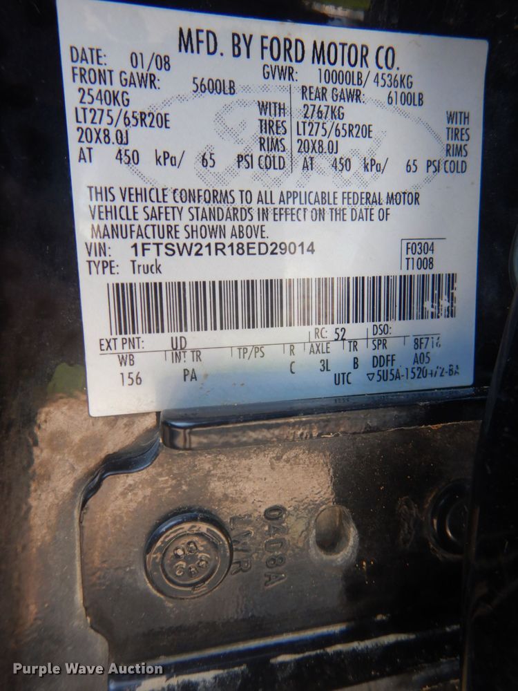 image for item FT9481 2008 Ford F250 Super Duty Crew Cab pickup truck