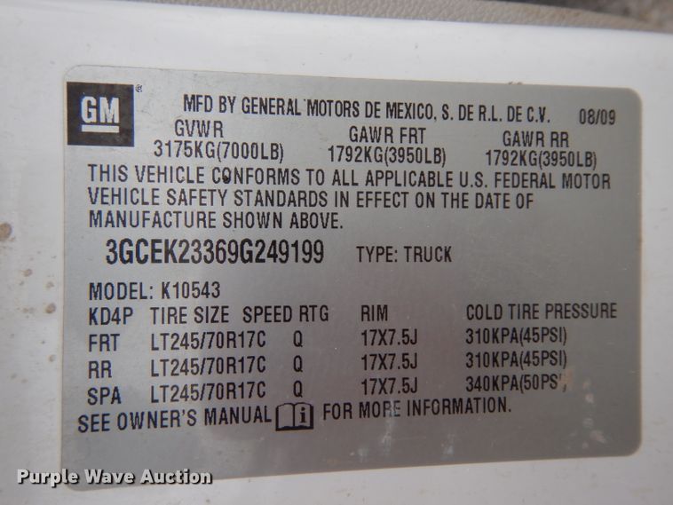 image for item GG9186 2009 Chevrolet Silverado 1500 Crew Cab pickup truck