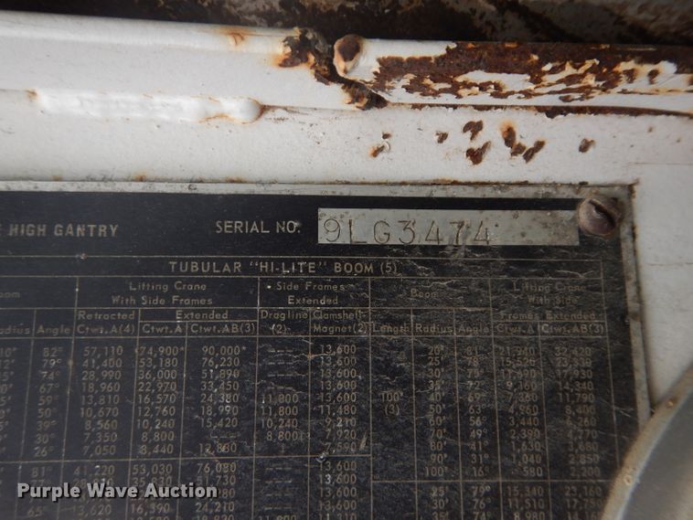 image for item DE2387 1967 Link-Belt LS-108B crane