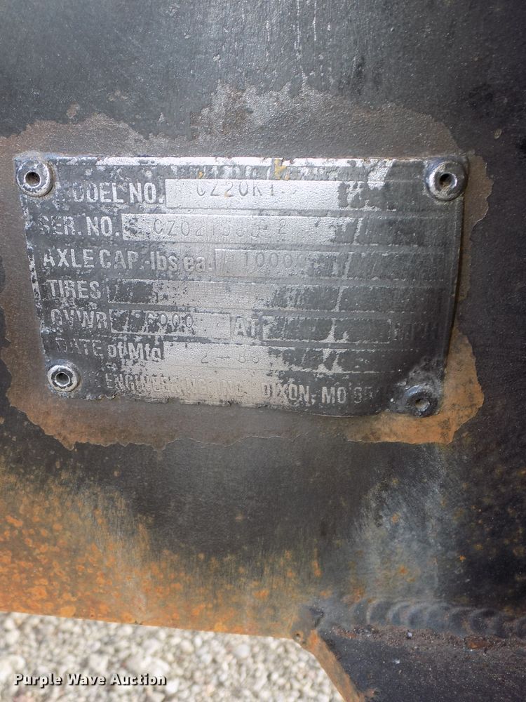 image for item DE7772 1988 Czen CZ20KT equipment trailer