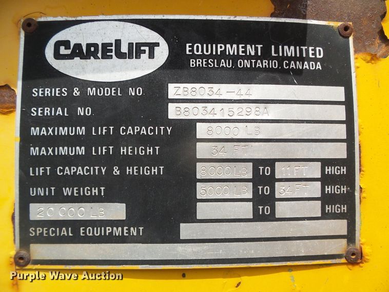 image for item DG0175 1988 Carelift ZB8034-44 telehandler
