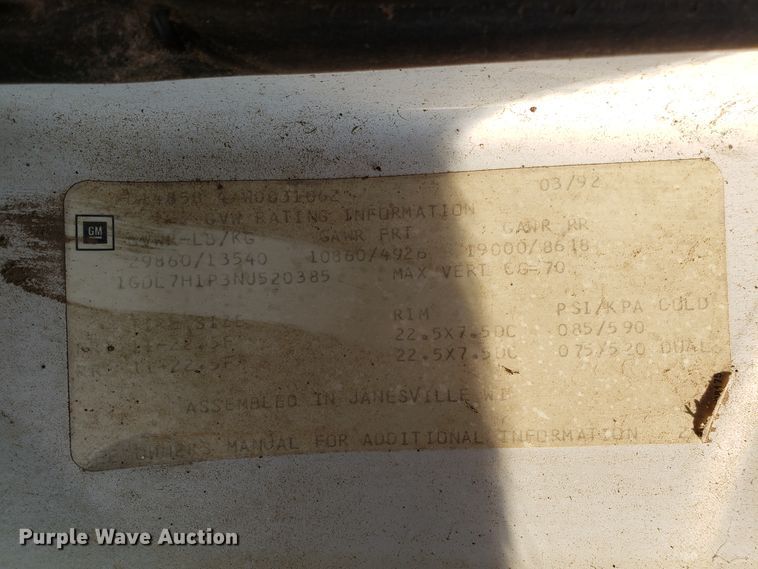 image for item DH2802 1992 GMC TopKick C5500 bucket truck