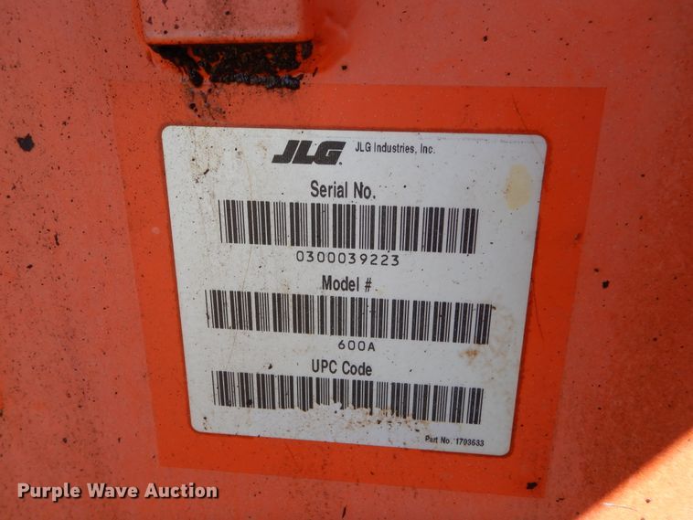 image for item DH3560 1999 JLG 600A boom lift