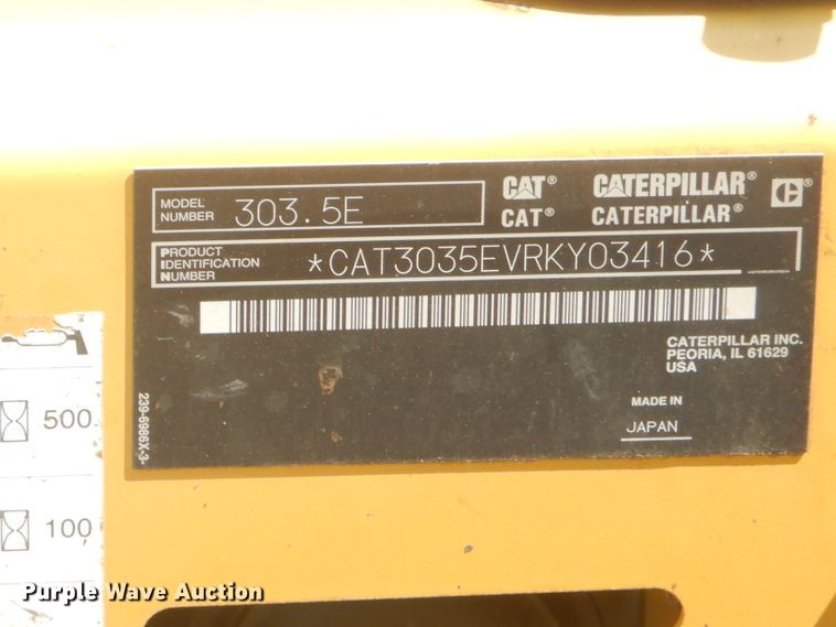 image for item FC9915 2014 Caterpillar 303.5E mini excavator