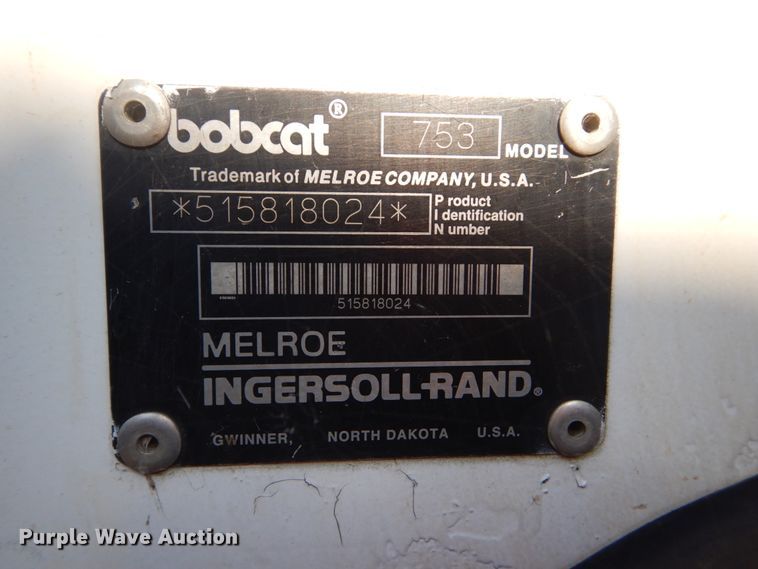 image for item FU9427 1999 Bobcat 753 skid steer