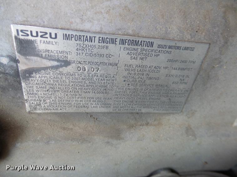 image for item DE2379 2008 Isuzu NPR-HD Crew Cab flatbed truck