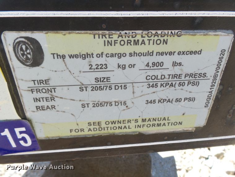 image for item DE7964 2011 Rivercraft utility trailer