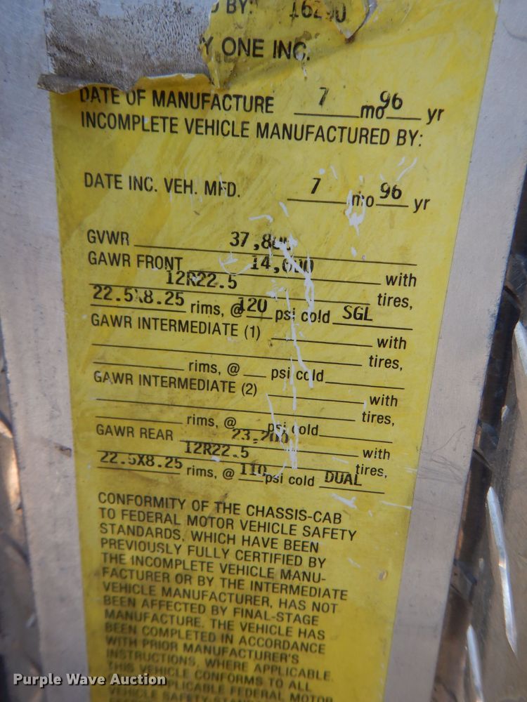 image for item DG1026 1996 E-one fire truck