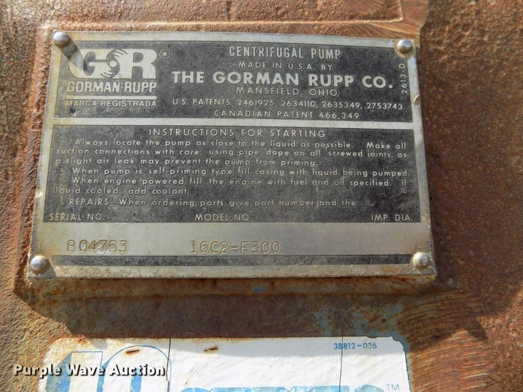 image for item DG2431 Gorman Rupp 16C2-F300 centrifugal pump