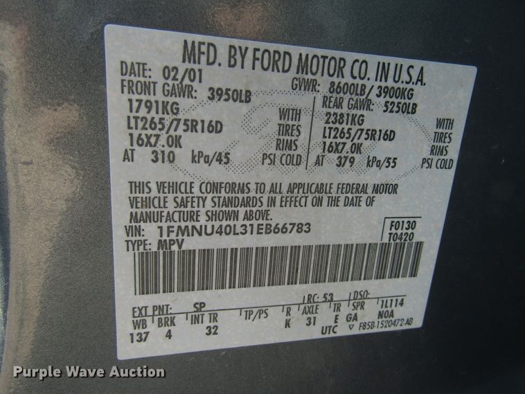 image for item DG8096 2001 Ford Excursion SUV