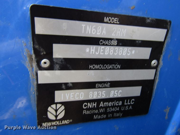 image for item DG8105 2007 New Holland TN60A MFWD tractor