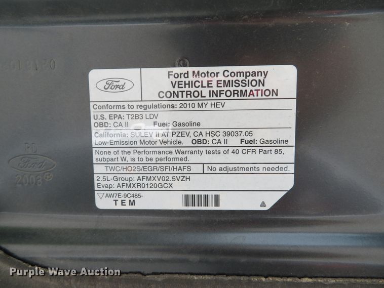 image for item DH1546 2010 Ford Fusion Hybrid
