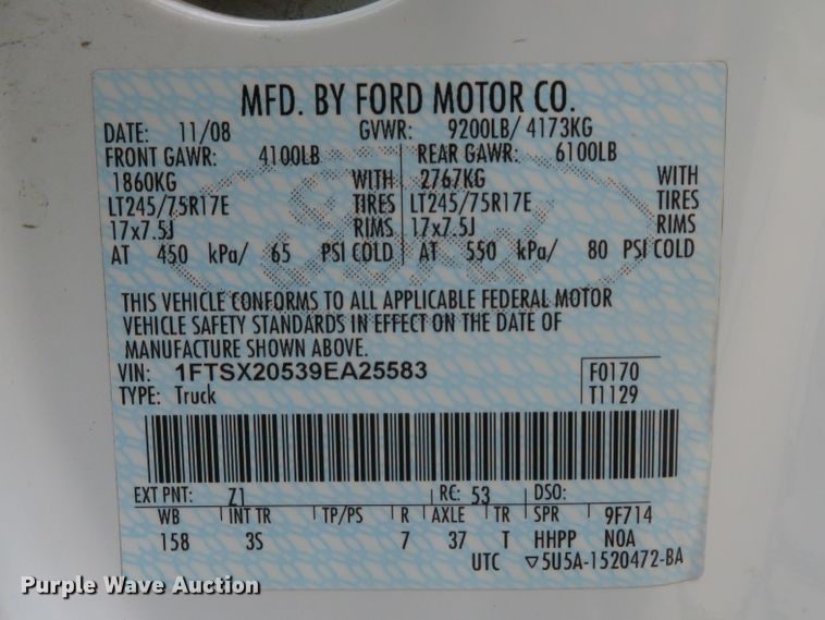 image for item DH1548 2009 Ford F250 Super Duty XL SuperCab pickup truck