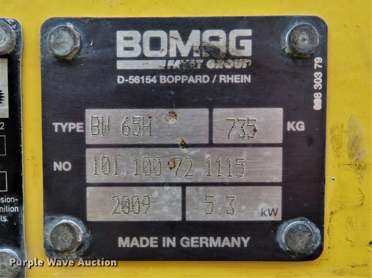 image for item DH1562 2009 Bomag BW65H double drum vibratory roller