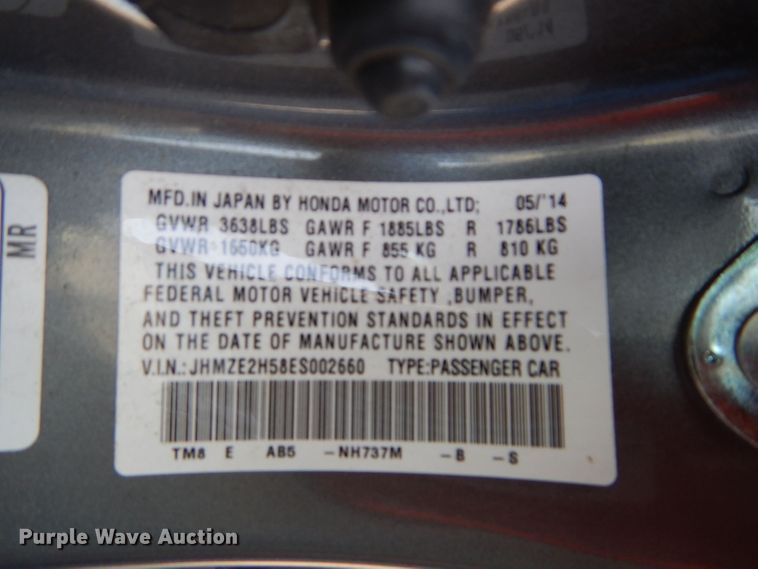 image for item DH2553 2014 Honda Insight