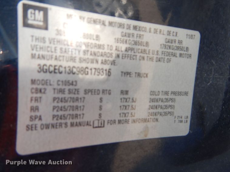 image for item DH2554 2008 Chevrolet Silverado 1500 Crew Cab pickup truck