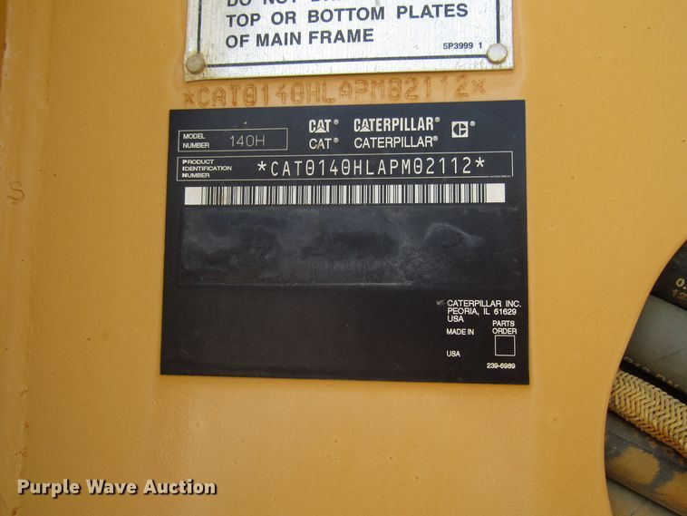 image for item DH2560 2005 Caterpillar 140H motor grader