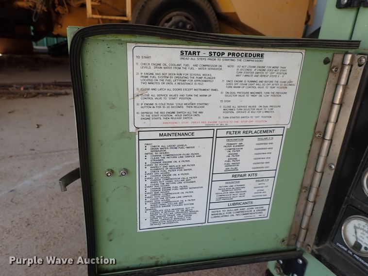 image for item GB9364 Sullair 185 air compressor