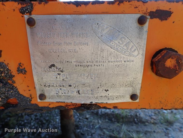 image for item GB9368 Wausau RT8A asphalt shilling rotary tiller