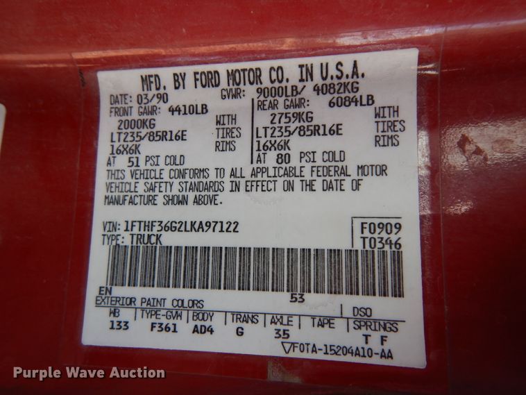 image for item GG9140 1990 Ford F350 brush fire truck