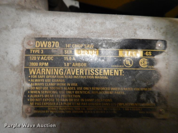 image for item GG9155 DeWalt chop saw