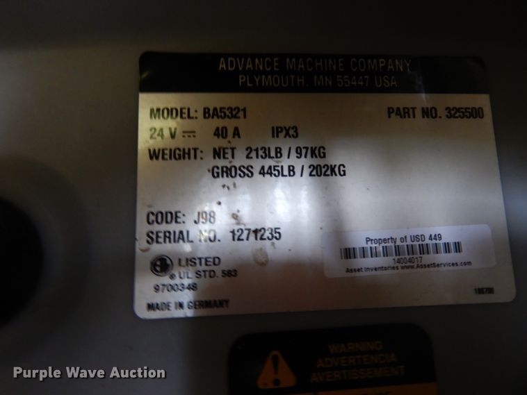 image for item GI9278 Advance BA5321 floor buffer