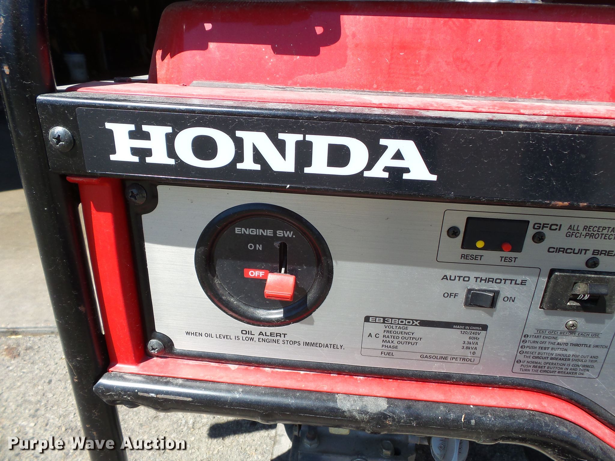 Honda EB3800X generator in Farmington, MO Item DE7967 sold Purple Wave
